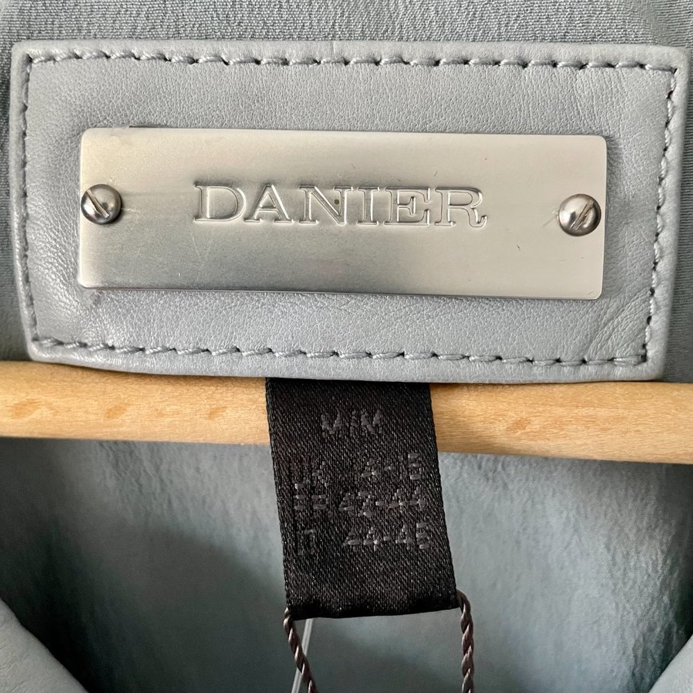 Danier Light Gray Leather Peplum Jacket - Picture 2 of 13